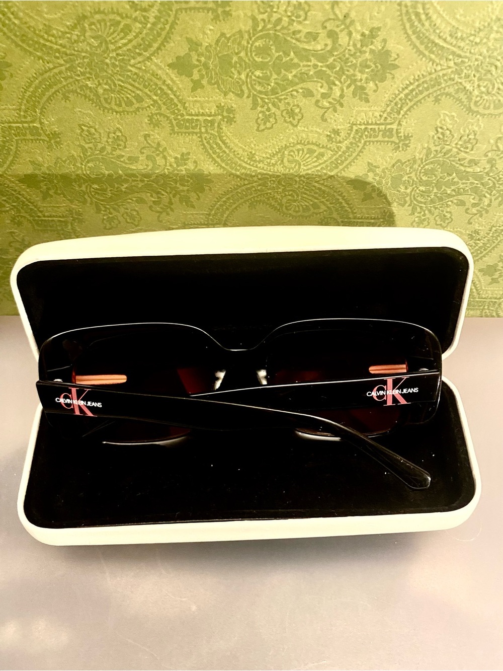 Gently used Rectangular Calvin Klein Black Sunglasses with GradientLenses/Summer - Picture 5 of 5